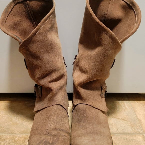 Coolway Just Be Yourself Alida Brown Suede Moto Boots size 9 - Picture 5 of 6